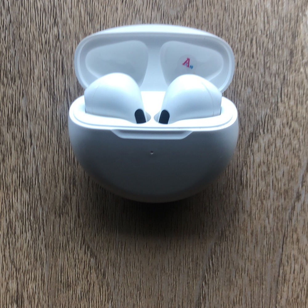 White Wireless Earbuds with Charging Case
